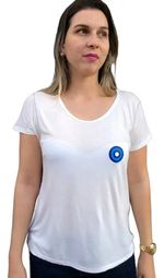 Blusa Feminina Câncer De Mama Em Viscose Branco Navajo P