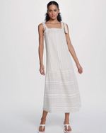 Vestido Midi Em Tecido Fio Tinto
