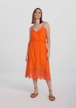 Vestido Midi Com Barra Em Laise
