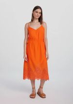 Vestido Midi Com Barra Em Laise