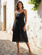 Vestido Midi Com Barra Em Laise