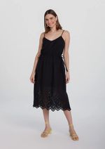 Vestido Midi Com Barra Em Laise