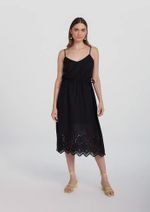 Vestido Midi Com Barra Em Laise