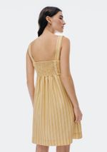 Vestido Curto Fio Tinto Decote Reto