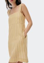Vestido Curto Fio Tinto Decote Reto