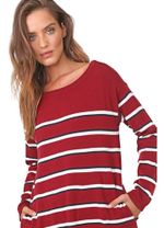 Vestido Listrado Curto Em Tricô Fio Tinto De Algodão 