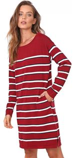 Vestido Listrado Curto Em Tricô Fio Tinto De Algodão 