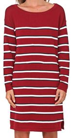 Vestido Listrado Curto Em Tricô Fio Tinto De Algodão 