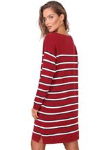 Vestido Listrado Curto Em Tricô Fio Tinto De Algodão 
