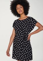 Vestido Curto Em Tecido De Viscose Com Cordão
