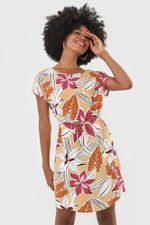 Vestido Curto Em Tecido De Viscose Com Cordão