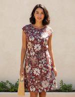 Vestido Curto Em Tecido De Viscose Com Cordão