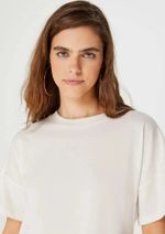 Blusa Básica Feminina Manga Curta Alongada Com Fenda