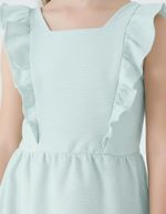 Vestido Curto Infantil Manga Curta Com Babados