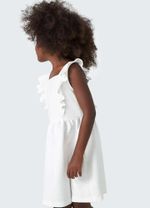 Vestido Curto Infantil Manga Curta Com Babados