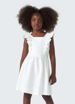 Vestido Curto Infantil Manga Curta Com Babados