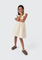 Vestido Curto Infantil Manga Curta Com Babados