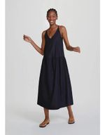 Vestido Godê Em Tecido De Algodão