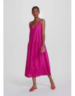Vestido Godê Em Tecido De Algodão