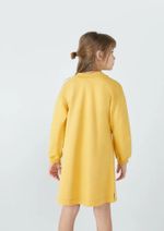 Vestido Infantil Manga Longa Com Estampa Em Moletom