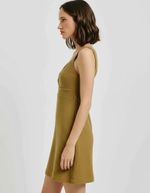 Vestido Curto Alças Médias Em Malha Rústica