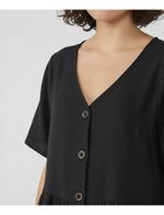 Vestido Evasê Com Decote V Em Viscose Sarjada
