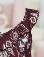 Vestido Floral Infantil Em Viscose Com Babados E Amarração