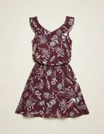 Vestido Floral Infantil Em Viscose Com Babados E Amarração