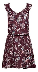 Vestido Floral Infantil Em Viscose Com Babados E Amarração