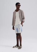 Bermuda Masculina Estampada Com Linho