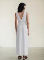 Vestido Midi Evasê Em Tecido Com Linho