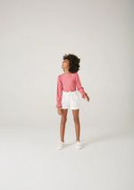 Shorts Infantil Menina Em Linho Com Bordado