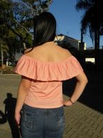 Blusa Ciganinha Poa Menina Rosa