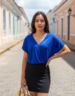  Vestido Bicolor Curto Em Algodão E Poliéster