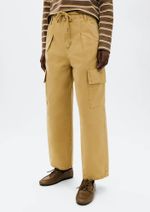 Calça Feminina Barrel Cintura Média De Sarja