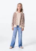 Cardigan Infantil Menina Em Tricô Estampado