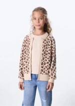 Cardigan Infantil Menina Em Tricô Estampado