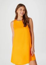 Vestido Básico Curto Trapézio Em Viscose