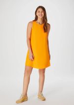 Vestido Básico Curto Trapézio Em Viscose