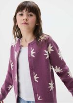 Cardigan Infantil Menina Em Tricô Estampado