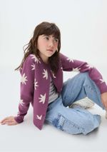 Cardigan Infantil Menina Em Tricô Estampado