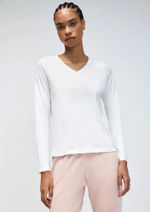 Pijama Longo Feminino Decote V Branco-off White G