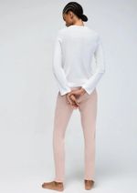 Pijama Longo Feminino Decote V Branco-off White G