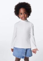 Blusa Infantil Menina Toddler Gola Alta Branco-off White 04