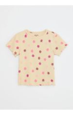Blusa Infantil Menina Manga Curta Em Ribana Estampada
