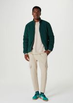 Calça Em Moletom Masculina Cargo Marrom-claro M