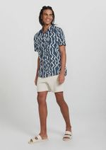 Bermuda Masculina Texturizada Com Linho