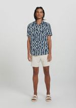 Bermuda Masculina Texturizada Com Linho