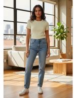 Blusa Básica Feminina Cropped Em Ribana Canelada