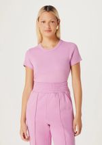 Blusa Básica Feminina Cropped Em Ribana Canelada